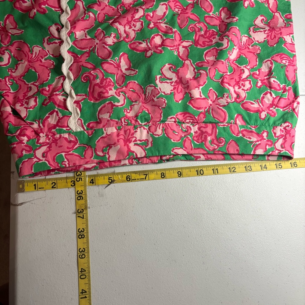 Lilly Pulitzer Jarvey Cotton Skort Skirt Sz 6 Pink Green All a Flutter Ric Rac - Picture 9 of 11